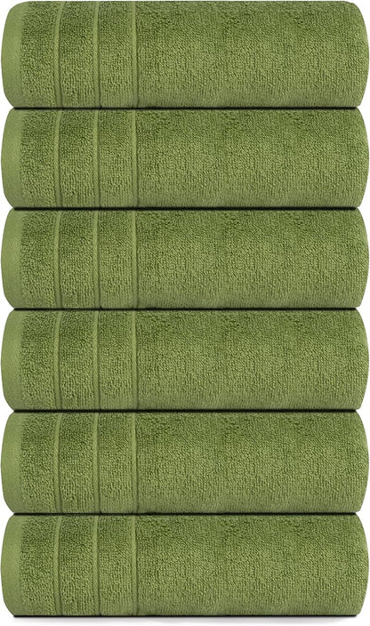 Tens Towels Pack of 6 Hand Towels, 100% Cotton, Lighter Weight, Quick to Dry