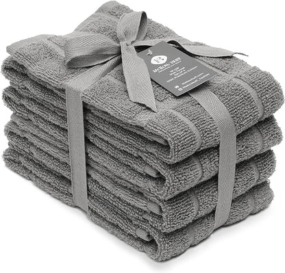 100% Cotton Terry Dish Towels, 4 Pack Plain, 16 x26 Inches, Super Soft and