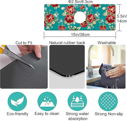 Kitchen Sink Splash Guard Faucet Mat Super Absorbent Fast Drying Mat Sink