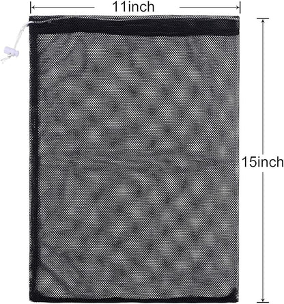 Frienda 6 Pieces Mesh Stuff Sack, 11 x 15 Inch Durable Nylon Drawstring Laundry