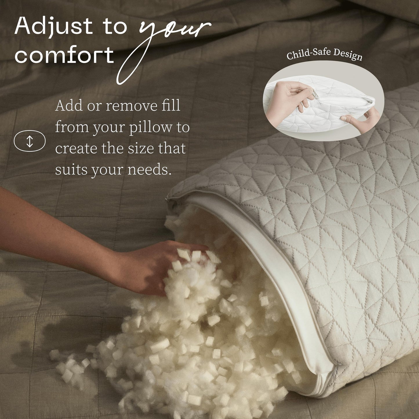 Coop Home Goods Original Toddler Adjustable Pillow, Soft, Breathable, Washable Mini Bed Pillow for Kids with Premium Memory Foam and Zippered Cover, CertiPUR-US/GREENGUARD Gold