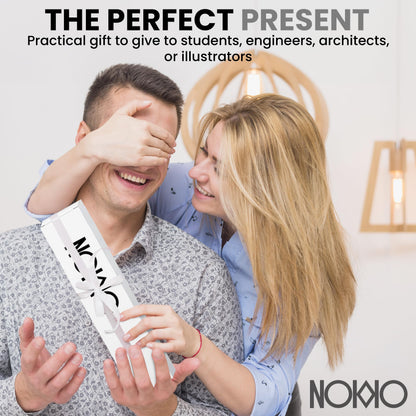 NOKKO Architectural Scale Ruler Set with Engineer Scale and Metal Ruler, 12 Inch Aluminum Drafting Rulers for Blueprints, Engineering Drawings and Floor Plans