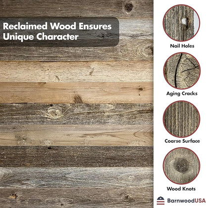 BARNWOODUSA Rustic Decorative Ladder - 100% Upcycled Wood (60" x 12" x 1.5", Smoky Black)