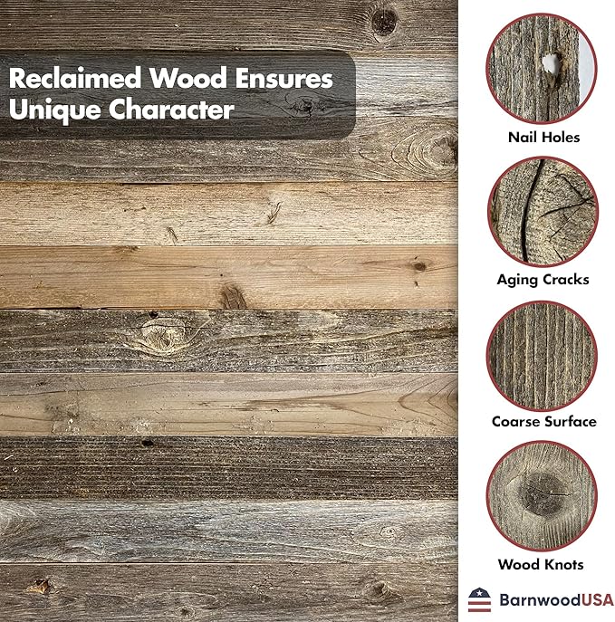 BARNWOODUSA Rustic Decorative Ladder - 100% Upcycled Wood (60" x 18" x 1.5", Weathered Gray)