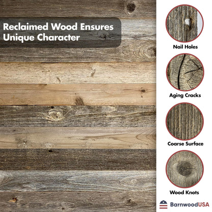 Farmhouse Style Rustic Picture Frame - Reclaimed Wood Photo Frame – Signature Wall Picture Frames for Living Room, Bedroom, Office Display - Wooden Frames for Décor Made in USA Natural Weathered Gray 16" x 20"
