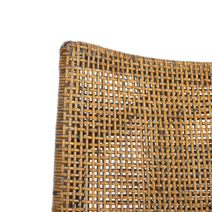 SAFAVIEH Furniture - Gianni Rattan Arm Chair - Brown & Black - Solid Wood - Coastal Open-Arm Design - Ideal for Living Room, Sunroom, Bedroom, 19.8" Seat Height (SEA4011A)