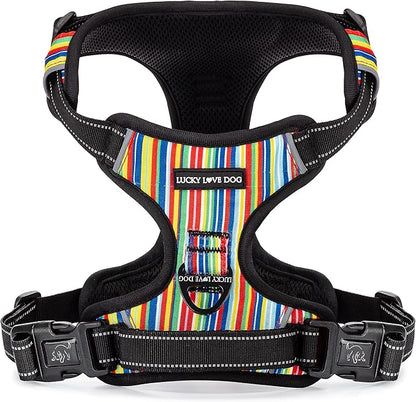 Lucky Love Dog Harness, Easy to Walk, No Pull Dog Harness, Adjustable Custom Fit (Hippie, Extra Small)