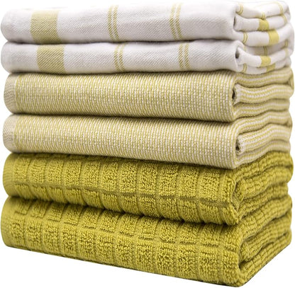 Premium Kitchen Towels | Large Cotton Dish Towels | Flat & Terry Highly
