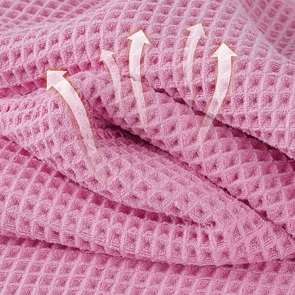 Microfiber Waffle Face Towels, 2 Pieces, Fast Drying, Lint Free 430 GSM