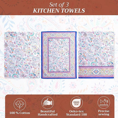 Maison d' Hermine Kitchen Towels Set of 3 100% Cotton 27.50" x 20" Reusable