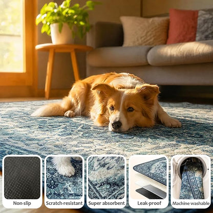 Washable Pee Pads for Dogs, Reusable Puppy Potty Training Pads, Ultra-Absorbent Thick Waterproof Leak-Proof Non-Slip Pads & Mat for Crate, Playpen, Floor, Whelping & Housebreaking , 2 Pack 48"x72"