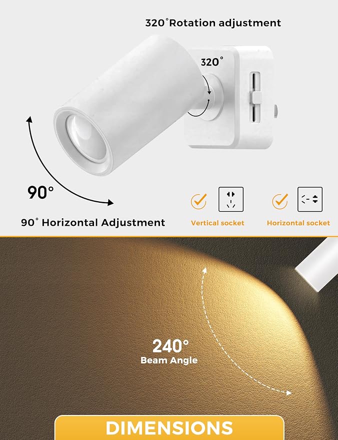 L LOHAS LED Night Lights Plug into Wall,[2-Pack] Wall Spot Lights Indoor with Light Sensor,3000K Soft White Night Lights,for Home Decor Party Bathroom,Hallway