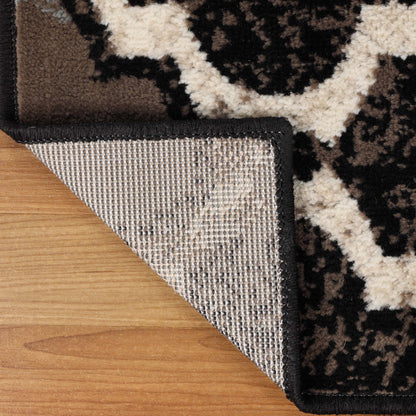 Superior Modern Indoor Area Rug, Non Slip Rug, 4'x6', A Chocolate