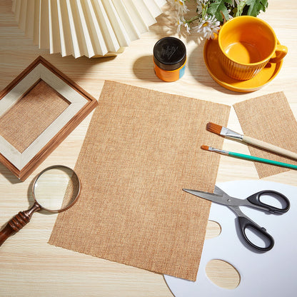 18 Sheets Printable Natural Burlap Paper Pad, 8.5 x 11 Inch Scrapbooking Supplies Laminated Burlap Paper Cardstock Vintage Craft Scrapbook Printable Sheets for Print