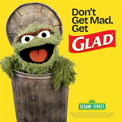 Glad ForceFlex Tall Kitchen Drawstring Trash Bags, 13 Gal, Fragrance Free
