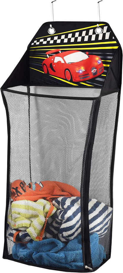 Store&Score Over The Door Hanging Kids Fun LED Race Car Light-Up Collapsible