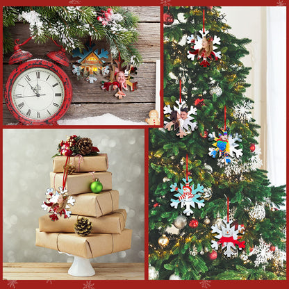 50 Pieces 3.75 Inch Acrylic Christmas Ornament Blank - Transparent Disc DIY Clear Ornament With Hole for Craft, Holiday (Vivid Style)
