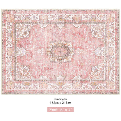 Castage 5x7 Area Rugs Washable Pink Rug for Living Room Bedroom Boho Floral