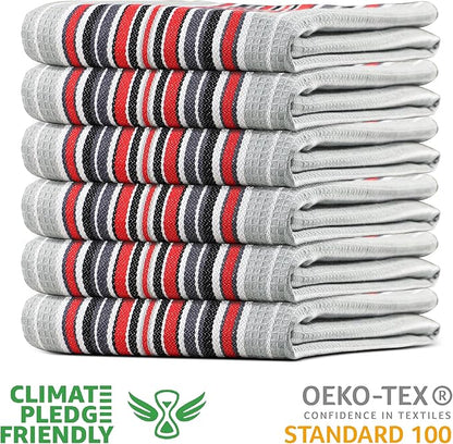 Urban Villa Kitchen Towels Waffle Stripes Dish Towels