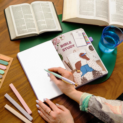 Clever Fox Bible Study Journal – Church Notes Notebook – Note Taking & Journaling Kit – Faith Based Religious Gifts & Accessories (Lavender)