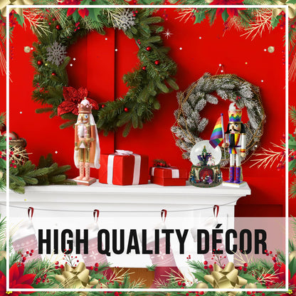 Nutcracker Ballet Gifts, Soldier Nutcracker Christmas Ornaments, Wooden Figure Decoration with Traditional White Uniform for Holiday Home Decor, Ideal Xmas Ornament, Large, 15 Inch