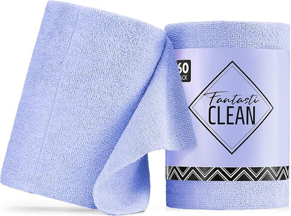 Fantasticlean Microfiber Cleaning Cloth Roll -60 Pack, Tear Away Paperless