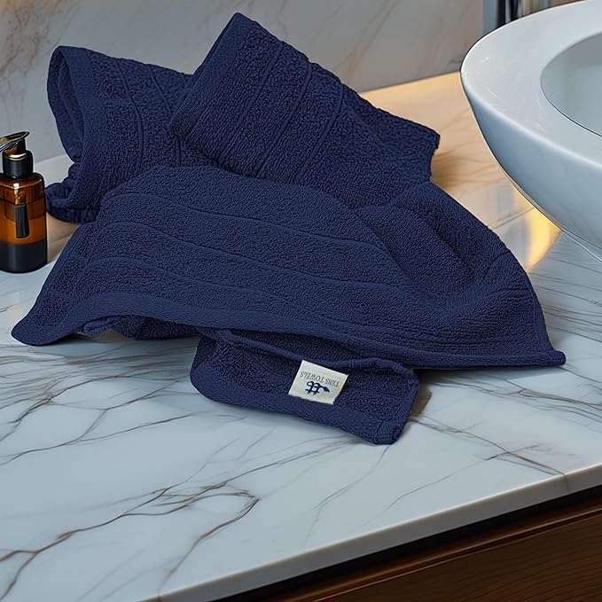 Tens Towels Pack of 6 Hand Towels, 100% Cotton, Lighter Weight, Quick to Dry