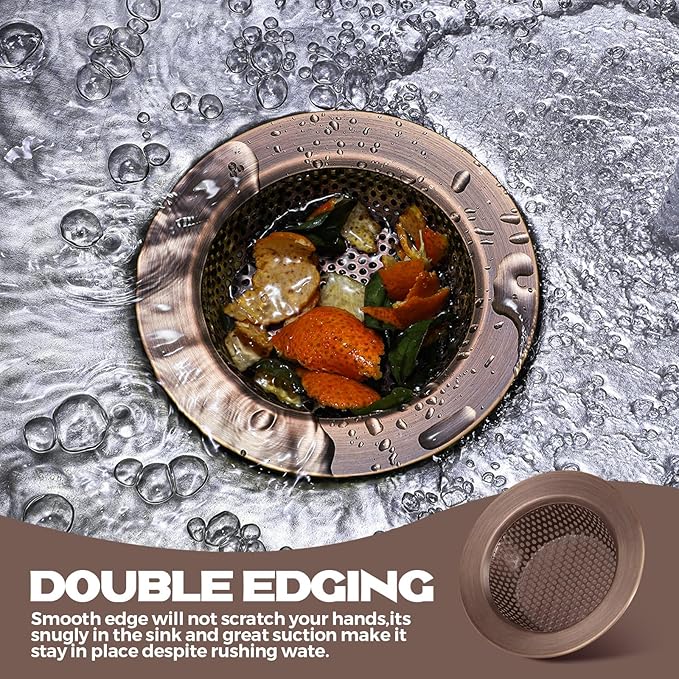 Retisee 2 Pcs Sink Strainer Stainless Steel Kitchen Sink Drain Strainer Basket