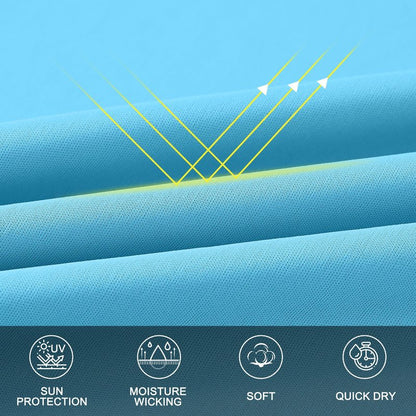 Men's Long Sleeve Rash Guard Swim Shirts UPF 50+ Sun Protection Dry Fit T-Shirt Athletic Tops for Running Hiking Fishing Sky Blue L