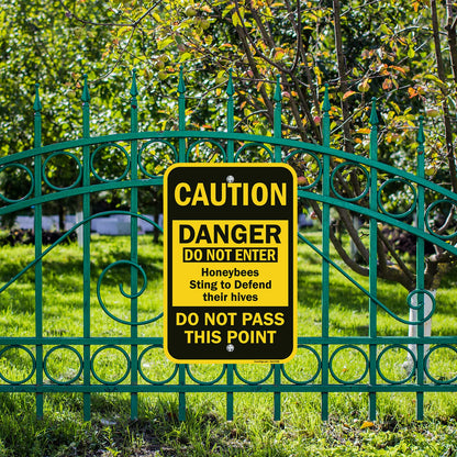 SmartSign "Do Not Enter, Honeybees Sting To Defend Their Hives" Sign | 12" x 18" Aluminum