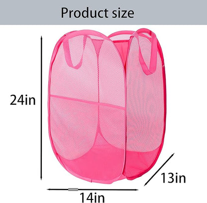 Foldable Mesh Popup Laundry Hamper, Laundry Basket Easy to Open and Fold