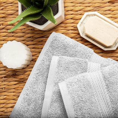 SUPERIOR Solid Egyptian Cotton Towel Set, Hand Towel 20” x 30”, Bath Towel 30”