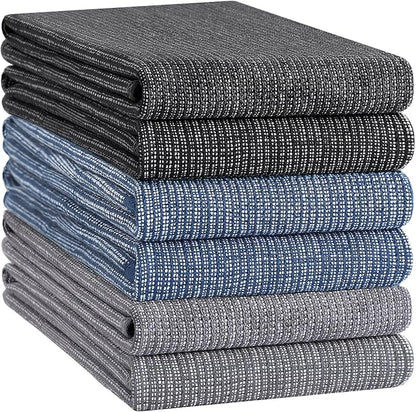 Homaxy Premium Kitchen Towels, Large Cotton Kitchen Hand Towels, Flat and Terry