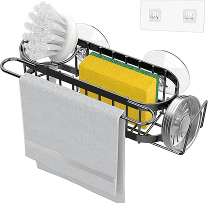 Cisily Kitchen Sink Caddy Sponge Holder in The Sink, Stainless Steel Kitchen