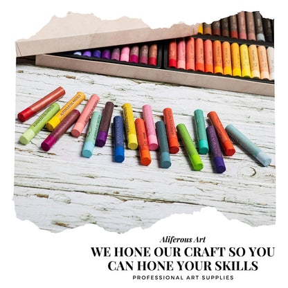 Aliferous Art Oil Pastels - 48 Colors soft pastels for artists - oil pastel set - pastels art set - portfolio oil pastels professional - pastels art supplies for kids - pastel kit