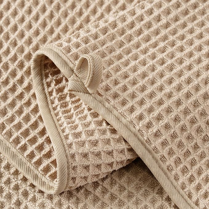 Microfiber Waffle Face Towels, 2 Pieces, Fast Drying, Lint Free 430 GSM