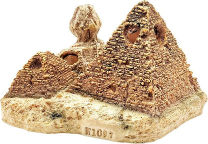 M2cbridge Aquarium Decor Castle Shipwreck Ornament Underwater Landscape(Egyptian Pyramid + Pharaoh)