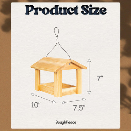 Bird Feeders for Outdoors Wood Hanging Bird Feeder for Cardinals, Finches, Chickadees