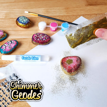 ArtSkills Rock Painting Kit - 18 Rocks - Geode, Mandala & Glow in the Dark Rock Painting, Arts and Crafts for Kids