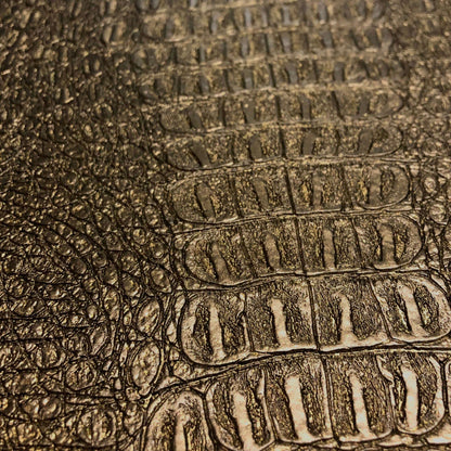Alligator Fabric, Soft Textured Crocodile Vinyl Faux Leather, Gator Skin Embossed Upholstery DIY Craft and Clips Pleather Sheets – Individual 1 Yard Cut 36”x54” (Emerald Metallic)