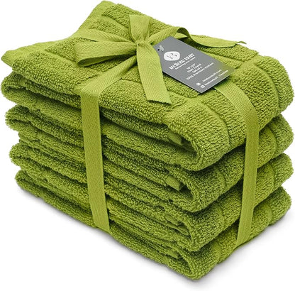 100% Cotton Terry Dish Towels, 4 Pack Plain, 16 x26 Inches, Super Soft and