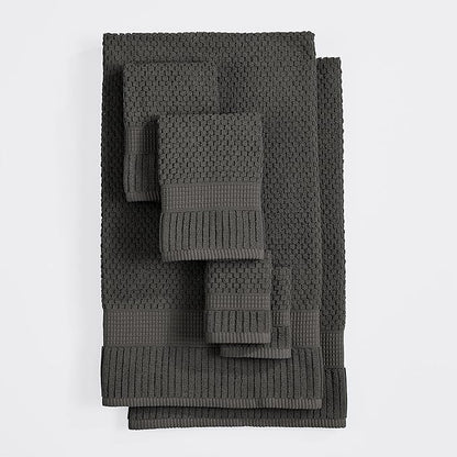 NY Loft 100% Cotton 6 Piece Bath Towel Set | Grey Towels | Oeko-TEX® Standard