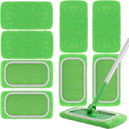 8 Pack Reusable Microfiber Mop Pads Compatible