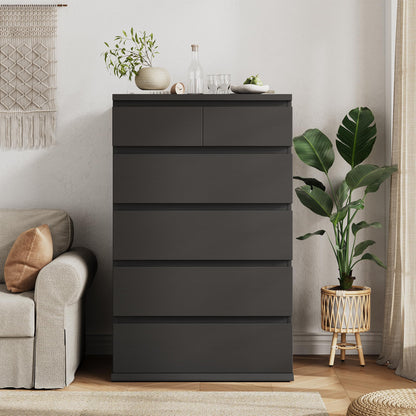 Jocoevol Black Tall 6 Drawer Dresser for Bedroom,Dressers & Chests of Drawers with Jewelry Storage,Wood Storage Dresser with Deep Drawers for Living Room Hallway Entryway(40.75" L*23.62" W*15.75")
