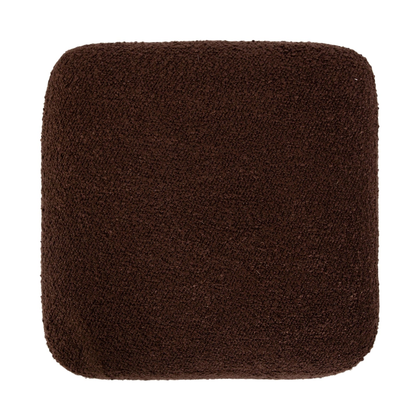 Kate and Laurel Sabri Square Upholstered Ottoman with Mango Wood Base, 16 x 16 x 18, Soft Brown and Natural, Modern Boucle Living Room Ottoman Foot Rest for Apartment or Dorm Room Decor