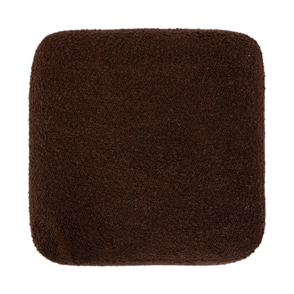 Kate and Laurel Sabri Square Upholstered Ottoman with Mango Wood Base, 16 x 16 x 18, Soft Brown and Natural, Modern Boucle Living Room Ottoman Foot Rest for Apartment or Dorm Room Decor