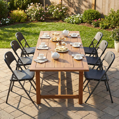 DUMOS 2 Pack Black Folding Chairs, Plastic Portable Stackable Dining Chairs with Metal Frame, for Indoor Outdoor, for Home and Office, Conference, Party, Event, Wedding, Birthday, Black
