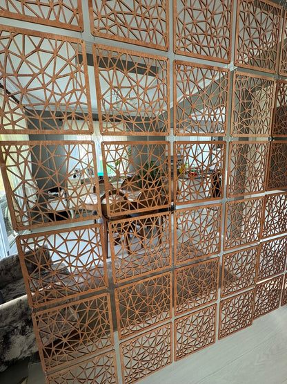 Woodtuct Teak Decorative Room Divider Panels, 12 Pack