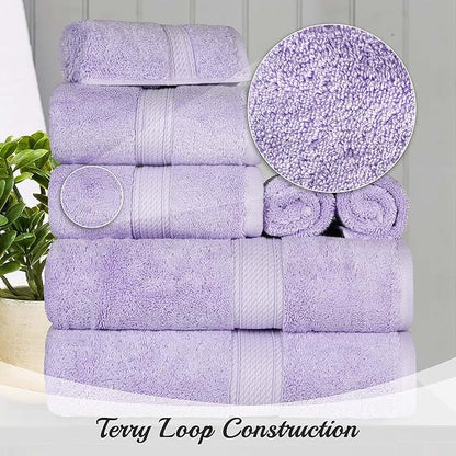 SUPERIOR Egyptian Cotton Pile Hand Towel Set of 4, Ultra Soft Luxury Towels