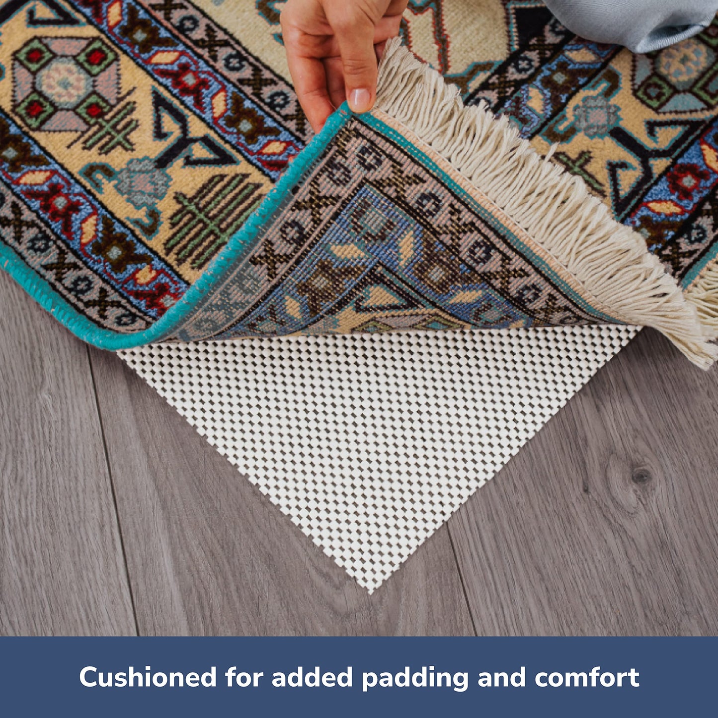 Slip-Stop Super Grip, 2 x 3 ft, Cushioned Non-Slip Rug Pad for Area Rugs and Runner Rugs, Rug Pad for Hardwood Floors